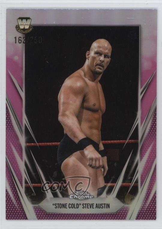 2026 Topps Chrome WWE Pink Refractor 163/250 Stone Cold Steve Austin #7 HOF 13ql