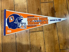 1988 Denver Broncos Super Bowl XXII Champions vintage NFL Full Size Pennant