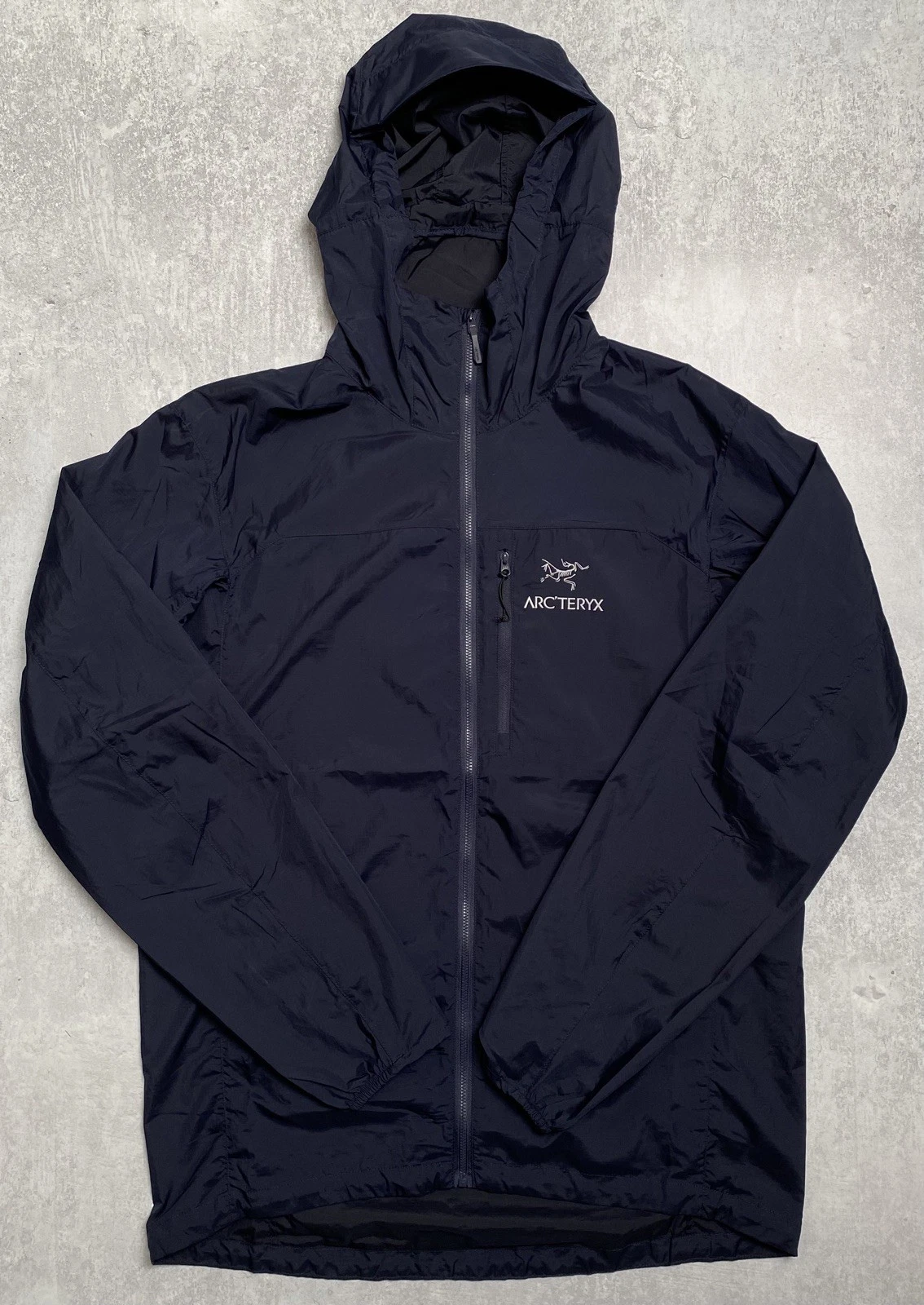 Arc'teryx Squamish Hoody Men's Large Dark Navy Packable Windproof Jacket