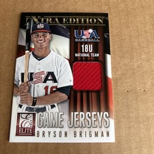 2013 Elite Extra Game JSY RELIC Bryson Brigman RC #2 USA Baseball Card (f5)