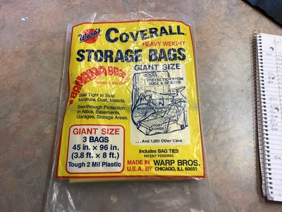 Warp's CB-45 Yellow Plastic Giant Storage Bags 96  x 45  (Pack of 3)