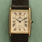 Vintage New 1999 LORUS Seiko Tank Men's 34mm Quartz Watch Gold Roman Numerals