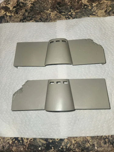 2 VINTAGE MARX 1960'S D-DAY BATTLEGROUND HARD PLASTIC ATLANTIC WALL SECTIONS F+