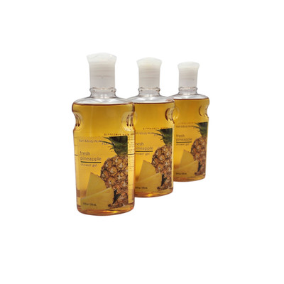 Bath & Body Works Pleasures Fresh Pineapple 10oz Shower Gel Body Wash Lot of 3