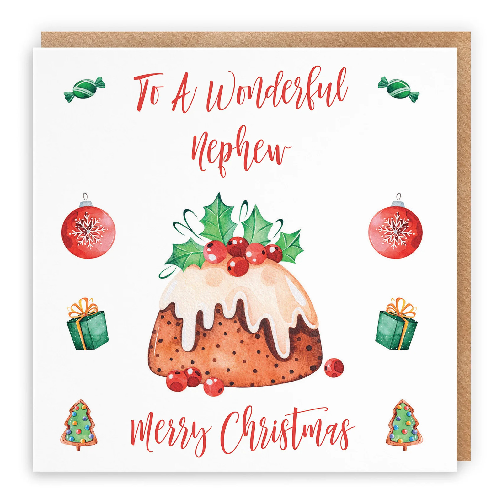 Nephew Card Christmas Pudding