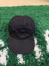 Prada Milano Embroidered Logo Crest Hat in Black