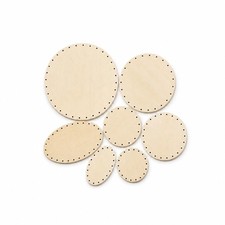 - Round and Oval Basket Weaving Base Set 7 Wooden Basket Bases with Pre-Dri...