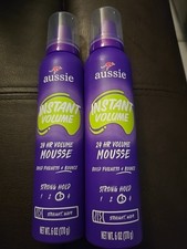 2 Aussie Instant Volume Mousse Straight Wavy 24 Hour 3 Strong Hold 6 oz J11
