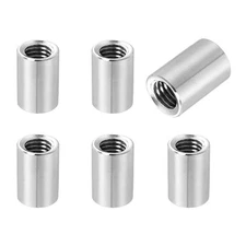 6Pcs 304 Stainless Steel M10x1.5mm Round Coupling Nuts, 0.55x0.79"(ODxH)