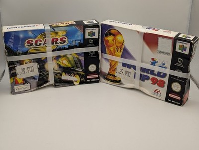 N64 Spiele Konvolut Neu Unbenutzt S.C.A.R.S + World Cup 98 OVP beschädigt