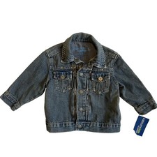 OshKosh Genuine Kids Distressed Denim Jacket Toddler Unisex Size 18M