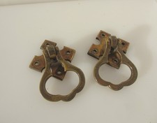 Antique Brass Drawer Handles Pulls Dresser Chest Old Gothic Victorian -£6 a pair