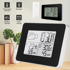 Digital Funkuhr Wetterstation Funkwecker Thermometer Hygrometer mit Außensensor