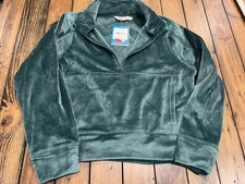 NEW DSG Soft Velour Half Zip Pullover Girl s Medium 10/12 Dark Green