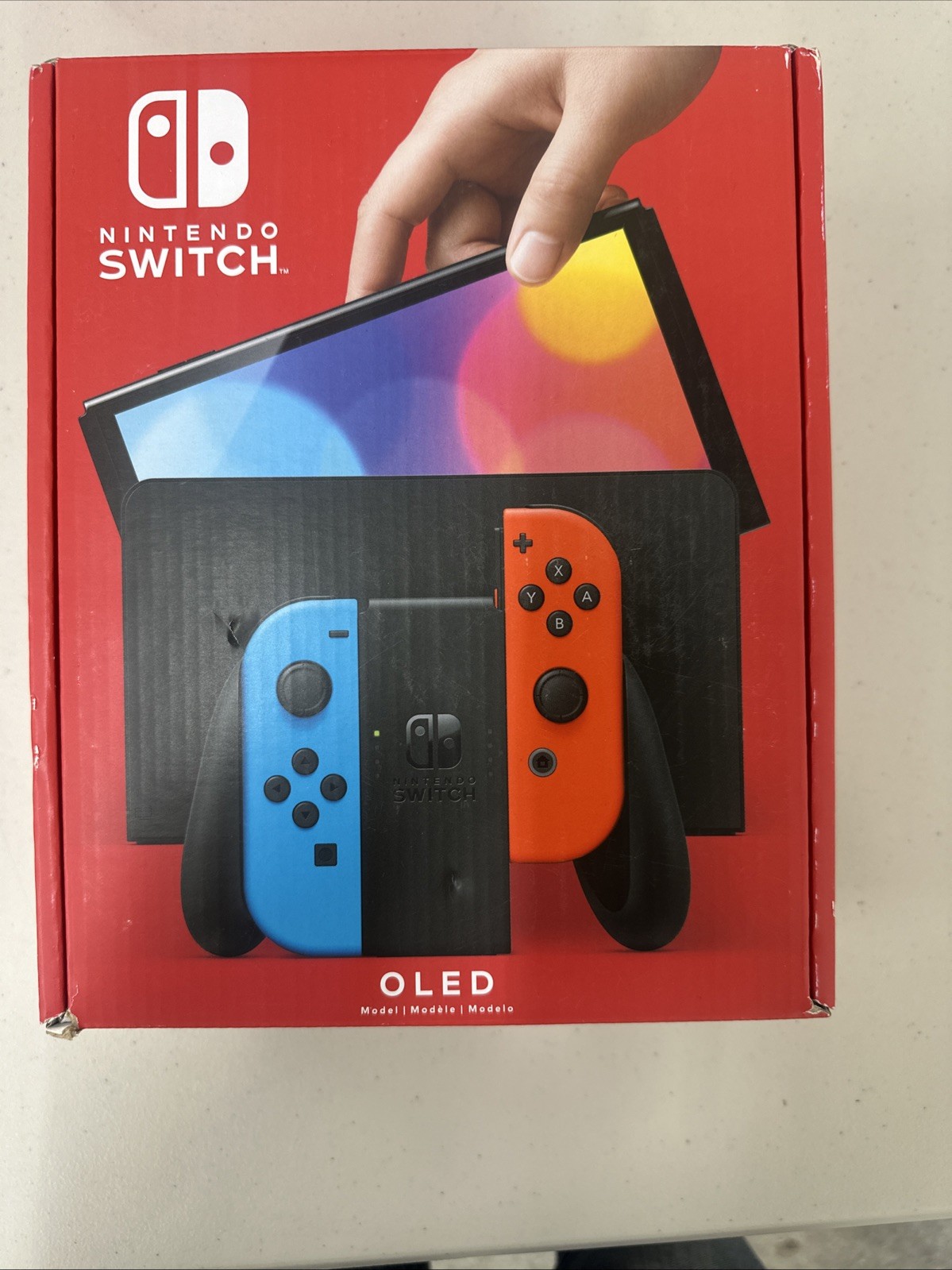 Nintendo Switch OLED Model HEG-001 Handheld Console - 64GB - Black/Neon Red/Neon Blue