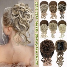 Gewellt Messy Dutt Haarverlängerung Klammer Haargummi Bun Haarteil wie Echthaar