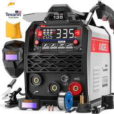 Soldador 135A MIG 110V/220V, 4-en-1 PULSO núcleo de flujo Mig/Lift Tig/Stick sin gas MIG