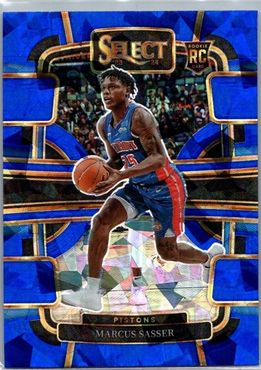 2023-24 Panini Select - Concourse Marcus Sasser #70 Blue Cracked Ice Prizm (RC)