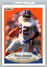 1990 Fleer Vance Johnson #25 Denver Broncos Wide Receiver Football Card
