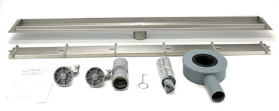 Edelstahl Duschrinne 80 cm Komplettset Bodenablauf Siphon mit Geruchsstop Haarsi