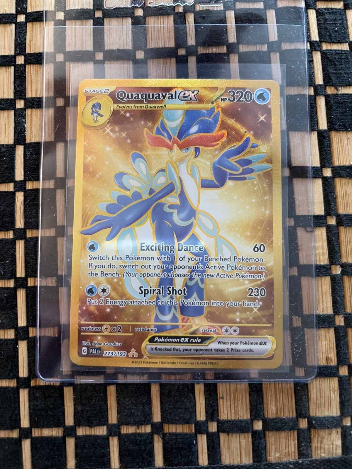 273 193 pokemon card Carte Pokmon Palmaval-ex 273/193 Gold volutions Paldea Paldea Evolved Quaquaval ex Pokemon Trading Card Game 273/193
