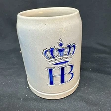 Original Stamped Hofbrau Munchen HB Ceramic Beer Stein Mug .5 Liter, VG+