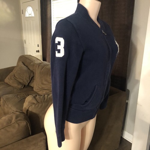 Polo Ralph Lauren Large Pony Sweater Top 3 Boys Medium 10 - 12 Logo coat Blue - Picture 4 of 7