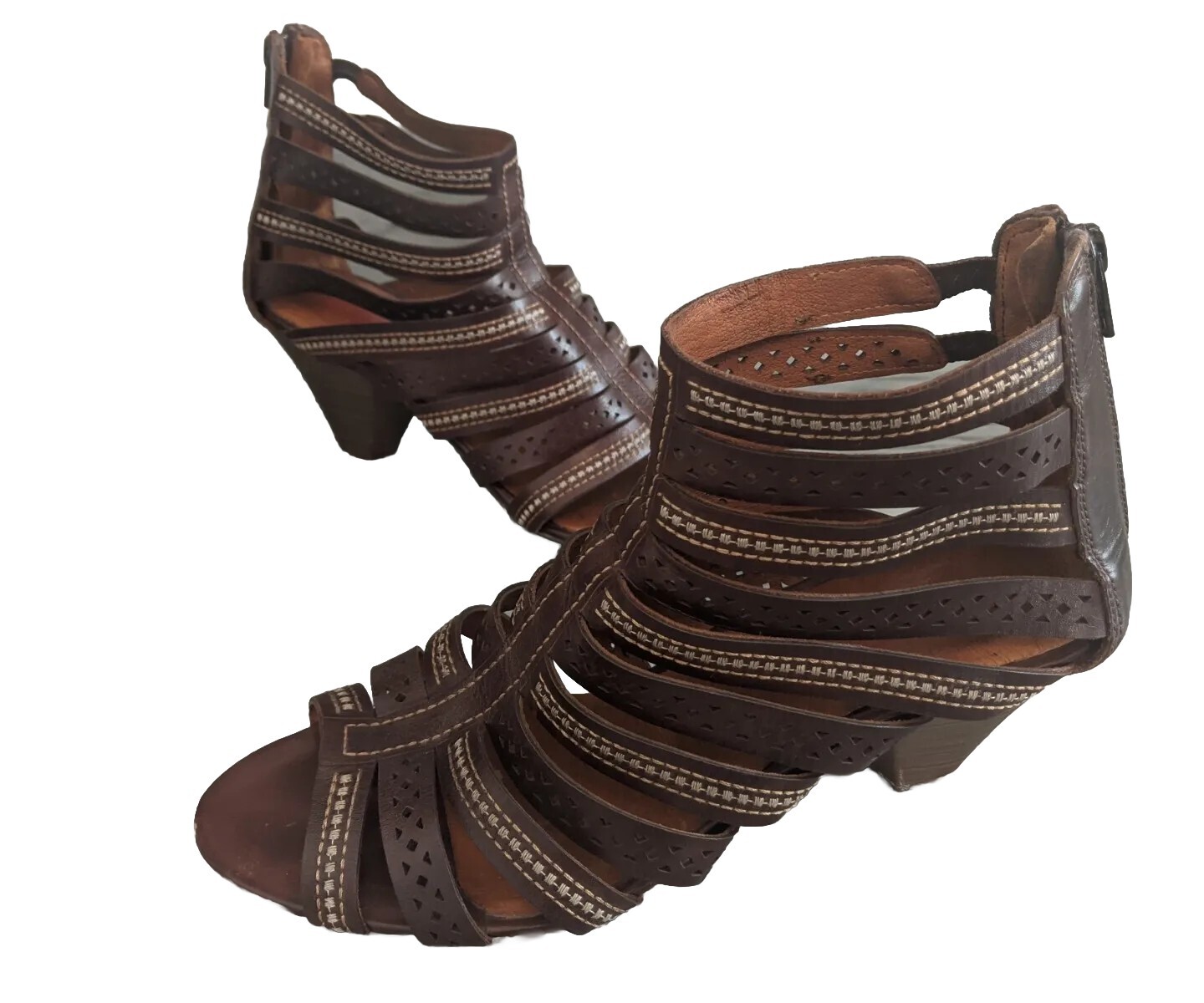 PIKOLINOS Brown Java Gladiator Sandal Zip Back St… - image 1