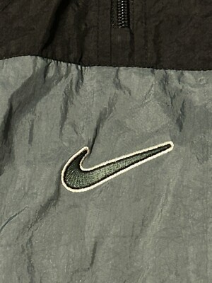 Vintage 90s Nike Air Center Swoosh Pullover Hood Jacket L Black