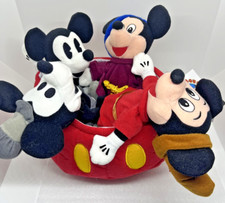 Disney Store World 70th Anniversary Mickey Bean Bag Set 70 Happy Years Plush 9"