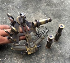 Vintage Antik Messing Sextant Mit Teleskop Maritime Navigation