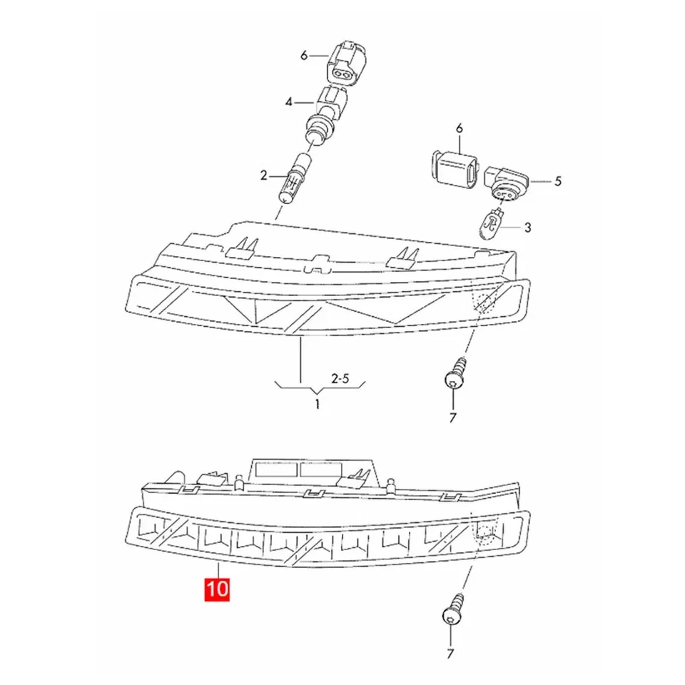 Lâmpada indicadora de luz de seta 12xLED dianteira direita para Audi 2007-2015 Q7 - Imagem 4 de 4