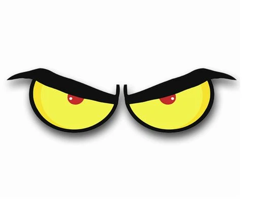 Eyeball Stickers ANGRY Decals 1 set pick a size width for each single eye