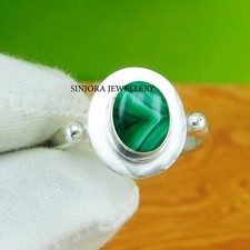 Malachite Gemstone 925 sterling silver handmade Gift Ring US size 5 to 13