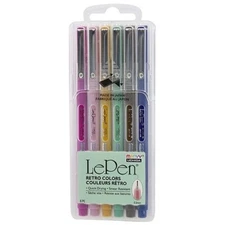 Marvy Uchida Le Pen Retro Set 6/Pk Micro Plastic Tip X-Fine Office School Art
