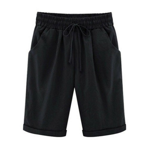 Plus Size Women Summer Hot Pants Elastic Waist Shorts Ladies Beach Casual Shorts - Picture 15 of 22