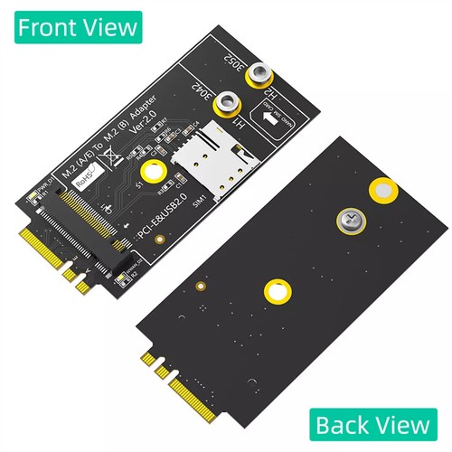 For 3G/4G/5G LTE Module M.2 Key B to A+E Adapter Card with NANO SIM Card Slot