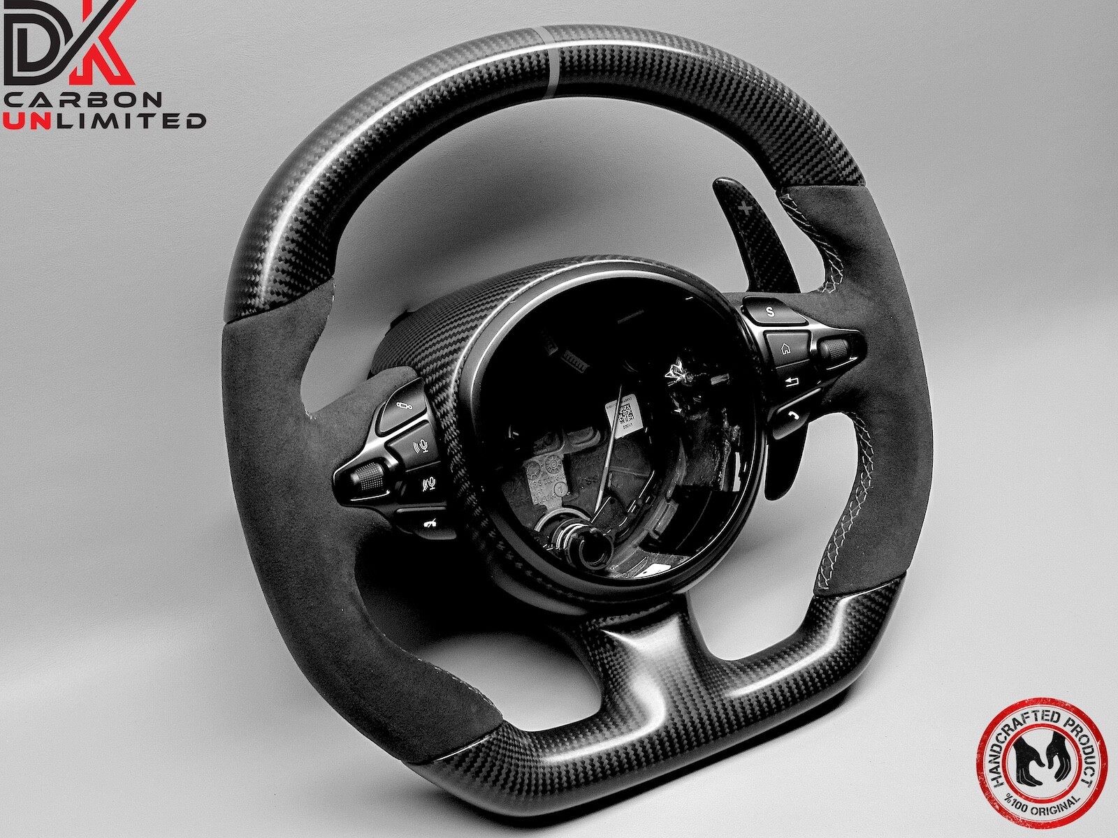 Aston Martin Vantage DB11 DBS Alcantara Gray Ring Matte Carbon Steering Wheel v1