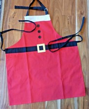 Santa's Holiday Black Button Chef's Apron