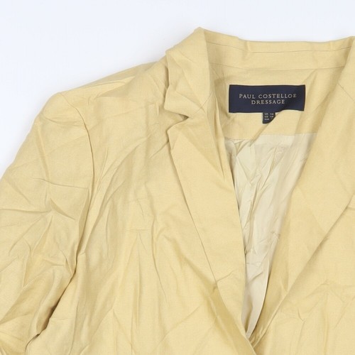 Paul Costelloe gelbes Damen Sakko Blazer Größe 14 geknöpft - Bild 3 von 10