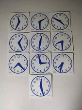 "Hand2Mind Student Clocks Set of 10 White Faces Time Teaching Tools 835AA"