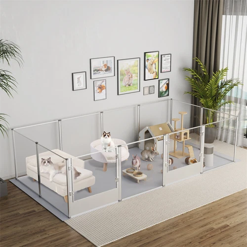 Acrylic Dog Whelping Box Pet Playpen Panel Fertility Pad Aviation Aluminum Frame