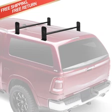Universal Pickup Truck Cap Topper 2 Bar Ladder Roof Van Rack Adjustable Steel