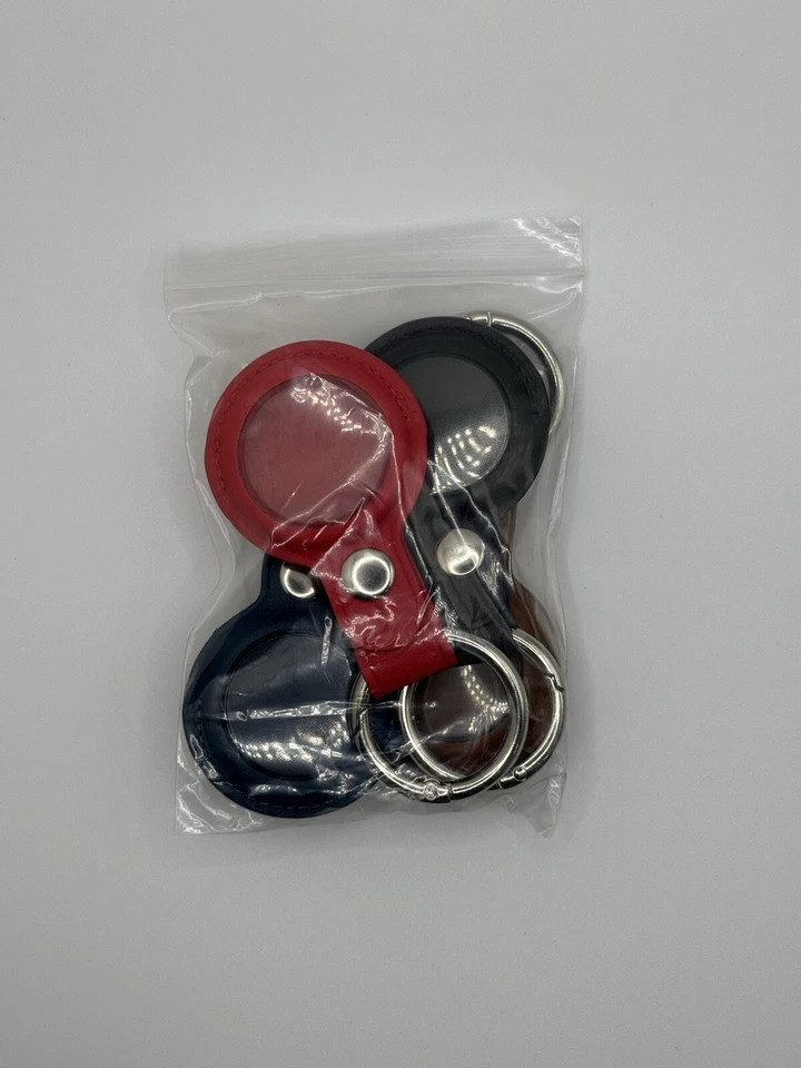 Paquete de 4 soportes de cuero Airtag, estuche con llavero Air Tag para Apple Tag, Airtags NUEVO Foto 2 de 4