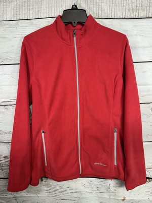 Eddie Bauer Jacket Womens Xtra Large Pink Fleece Polartec Full Zip Polyester