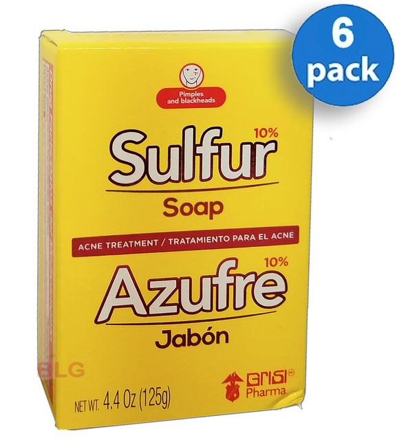 GRISI SULFUR SOAP Sulphur Bar Face Skin Body Acne Treatment Lanolin 4