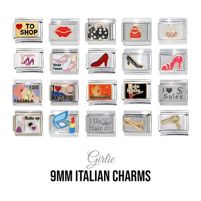Girlie  9mm Italian Charm - Fits classic Italian charm bracelets