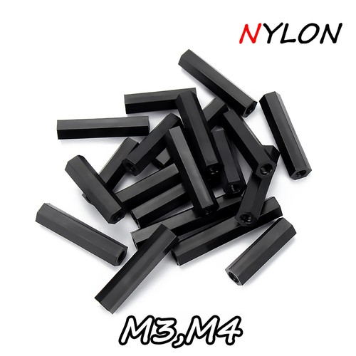 Pilar de hilo de nailon plástico hembra-hembra M3 M4 PCB espaciador pernos separación hexagonal - Imagen 3 de 5
