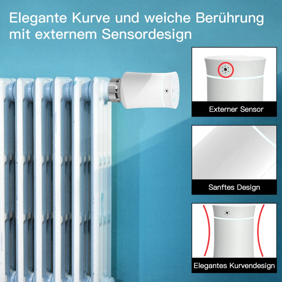 MOES Zigbee Smart Heizkörperthermostat Digital Heizungsthermostat Programmierbar - Bild 4 von 4