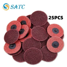 25PC 3 inch Roll Lock Sanding Disc Medium Surface Conditioning Die Grinder Drill